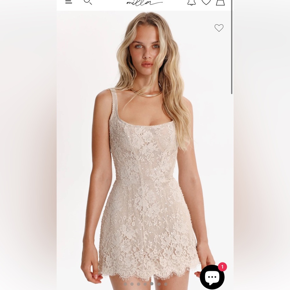 Elegant Lace Beige Dress